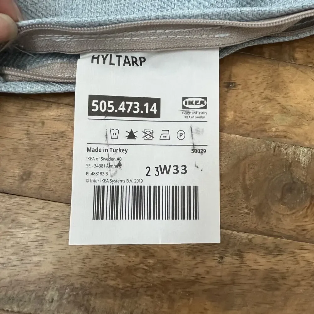 Ikea HYLTARP pillow Cover 13 in x 23 in Blue Gray Open Unused